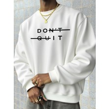 Dont Baskılı Kadın Hoodie3 Iplik Oversize Kesim