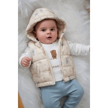 Bubbles Sevimli Kaykaylı Tavşan Erkek Bebek Yelekli Takım