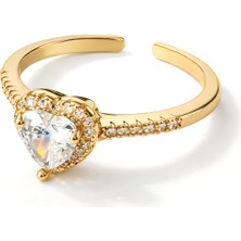 Formzen 316L Paslanmaz Çelik Zarif Işıltı Zirkon Taşlı Ayarlanabilir Yüzük – Modern & Şık Tasarım