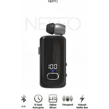 Neffo Bluetooth Makaralı Kulaklık | 12 Saat Konuşma | Dijital Ekran | Titreşimli | Yüksek Kalite Ses