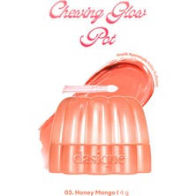 Dasique Esnek Jel Dokulu, Nemlendirici, Parlak Bitişli Ruj & Allık Dasıque Chewing Glow Pot 03 Honey Mango