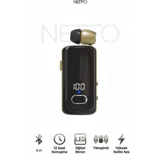 Neffo Bluetooth Makaralı Kulaklık | 12 Saat Konuşma | Dijital Ekran | Titreşimli | Yüksek Kalite Ses