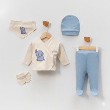 Babytex Yenidoğan 5’li Hastane Çıkışı Seti – Pamuklu Zıbın, Patikli Alt, Şapka, Önlük, Eldiven