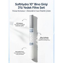 Softhydra 10” Bina Girişi 3’lü Yedek Filtre Seti – Cto + Silifoz + Yıkanabilir Tortu