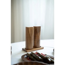 Dekorz Dükkan Akasya Standlı Tuz & Biber Seti