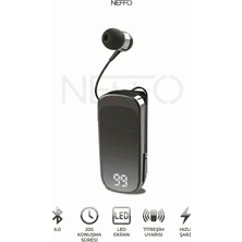 Neffo Makaralı Kulaklık Bluetooth 6.0 | 20 Saat Konuşma | Dijital Ekran | Titreşimli | Hızlı Şarjlı