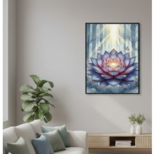 Safir Design Mistik Lotus ve Kelebekler Temalı Şık Çerçeveli Tablo