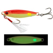 Eagenset Fosforlu Glow Karanlıkta Parlayan Metal Jig Balık Yemi 15 Gram 5.8 cm 1 Adet Model: Fgkp5 Düz Çift Renkli