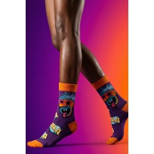 Unisex Pop Art Desenli Soket Çorap