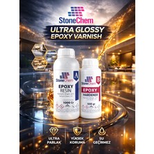 Stonechem Yüzey ve Objeler Için Ultra Parlak Epoksi Cila 1,5 kg (Yüzeyde Buruşma ve Buğulanma Yapmaz)