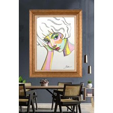 Giyense Altın Varaklı Çerçeveli Paspartulu Tablo NS1749