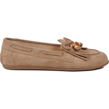 Ayakmod Bej Süet Kadın Babet 572488 Z