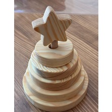 Ahşap Yıldızlı Halka Geçirme Oyuncağı (Montessori Oyuncak)