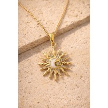 Adanova Concept Güneş Taşlı Paslanmaz Çelik Kolye