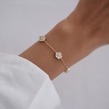 Altıntaş Sedefli Gül Altın Bileklik