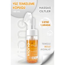 Vione Hassas Ciltler Için Aydınlatıcı Besleyici Özel Fırçalı Yüz Temizleme Köpüğü 150 ml