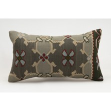 Kilim Wholesale El Yapımı Kilimden Yapılmış Vintage Kırlent Kılıfı, Yün, 30X50 cm