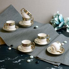 Paçi Pacı Kabartmalı Yaldızlı 6 Lı Kahve Fıncanı