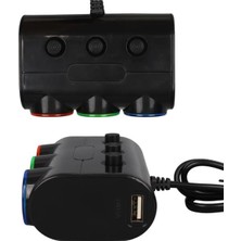 Najmaddin Olesson 1523 12-24V Çift USB Girişli 120W 80CM Kablolu 3'lü Araç Çakmak Çoklayıcı