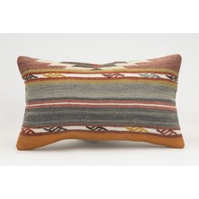 Kilim Wholesale El Yapımı Kilimden Yapılmış Vintage Kırlent Kılıfı, Yün, 30X50 cm