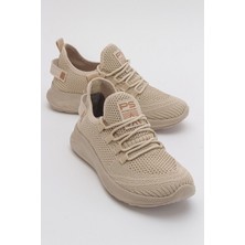 Ccway Erkek Bağcıklı Triko Spor Ayakkabı BEJ BEJ