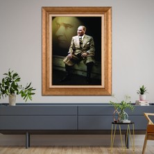 Giyense Altın Varaklı Çerçeveli Paspartulu Tablo NS1506