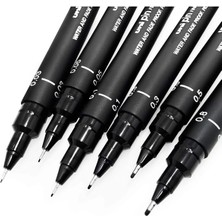Uni-Ball Uni Pin Teknik Çizim Kalemi Siyah (Brush) Fırca Uç 3 Adet