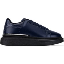 Tamer Tanca Erkek Suni Deri Lacivert Sneakers & Spor Ayakkabı 804 642 Erk Ayk SK22/23 Lacıvert