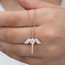 DMR Elegance Gümüş Manolya Çiçeği Melek Kadın Kolye