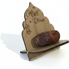 Vera Atölye Ramazana Özel Ahşap Hurma Sunumluğu (6 Adet) -Lazer Kazımalı Iftar Sofrası Dekoratif Hurmalık