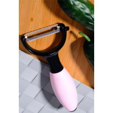 Kittiwake Home Life Silikon Saplı Çelik Sapan Soyacak - Lazer Kesim, Paslanmaz Çelik Bıçaklı Tombul Sapan Model Meyve, Sebze Soyacağı