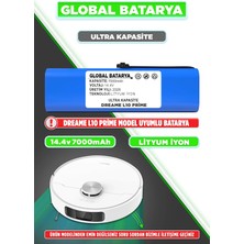Global Batarya Dreame L10 Prime Uyumlu Akıllı Robot Süpürge Bataryası 14.4V 7000MAH Li-Ion Pil (Ultra Kapasite)