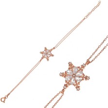 DMR Elegance ​Gümüş Rose Kar Çiçeği Kadın Bileklik