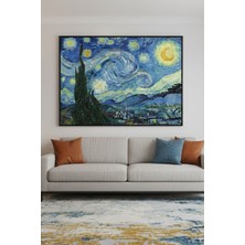 Safir Design Van Gogh Yıldızlı Gece Temalı Çerçeveli Tablo - Ünlü Sanat Eseri Duvar Dekoru
