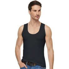 Tutku Elit Erkek Modal Elastan Likralı Pamuklu Atlet Siyah L Beden 1'li Paket Esnek Kumaş