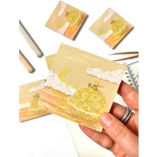 Kağıt Gemi Küçük Prens Temalı Sarı Gezegen ve Bulut Desenli Postit/post-It/yapışkanlı Not Kağıdı/sticky Note