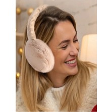 Caş Dekorasyon Krem Renk Peluş Kulaklık