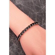 Sümer Telkari 3 Farklı Renk Seçenekli 5 mm Su Yolu Rodyumlu 925 Ayar Gümüş Bileklik 4914