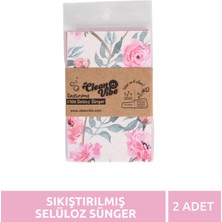 %100 Doğal Selüloz Sıkıştırılmış Temizlik Süngeri Mycleanvıbe– Renkli 2 Adet