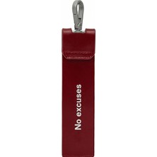 No Excuses KeinxDesa Kırmızı Deri Anahtarlık