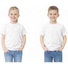 Ataş Sade Beyaz Okul ve Günlük Ünisex Tişört 23 Nisan Vb Etkinlikler  T-Shirt