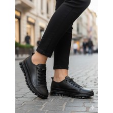 Mehmet Mete 1025 Yumuşak Hafif Rahat Lastik Bağcıklı Hakiki Deri Kadın Ayakkabı