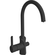 Kale Rosie Su Arıtma Çıkışlı Mutfak Bataryası Mat Siyah