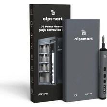 Alpsmart AS176 Hassas Şarjlı 76 Parça Tornavida Vidalama ve Delme Seti