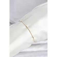 Ayder Timya CM 14K Gold Renk Barlı Yılan Zincir Model Kadın Bileklik - TJ-BB8277 TG/Tmy229564