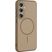 Gpack Samsung Galaxy S25 Fe Uyumlu Kılıf Tea Araç Tutucu ve M-Safe Şarj Özellikli Silikon Gold