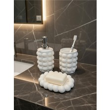 Feyza Design Renkli Banyo Seti 3'lü: Sıvı Sabunluk, Diş Fırçalık, Katı Sabunluk