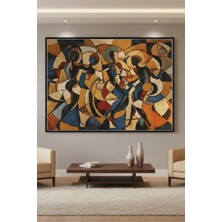 Safir Design Soyut Figürlü Kübik Tasarım Çerçeveli Tablo Dinamik Hareketli Duvar Dekoru