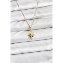 Ayder Timya 316L Çelik Zincir Gold Renk Kutup Yıldızı Model Kadın Kolye - TJ-BKO10897 TG/Tmy229420