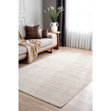 Koza Halı Retro Plain Krem Düz Dokuma Tozumaz Halı Salon Antre Koridor Balkon Teras Oturma Odası Halısı A3190A, 60 x 100